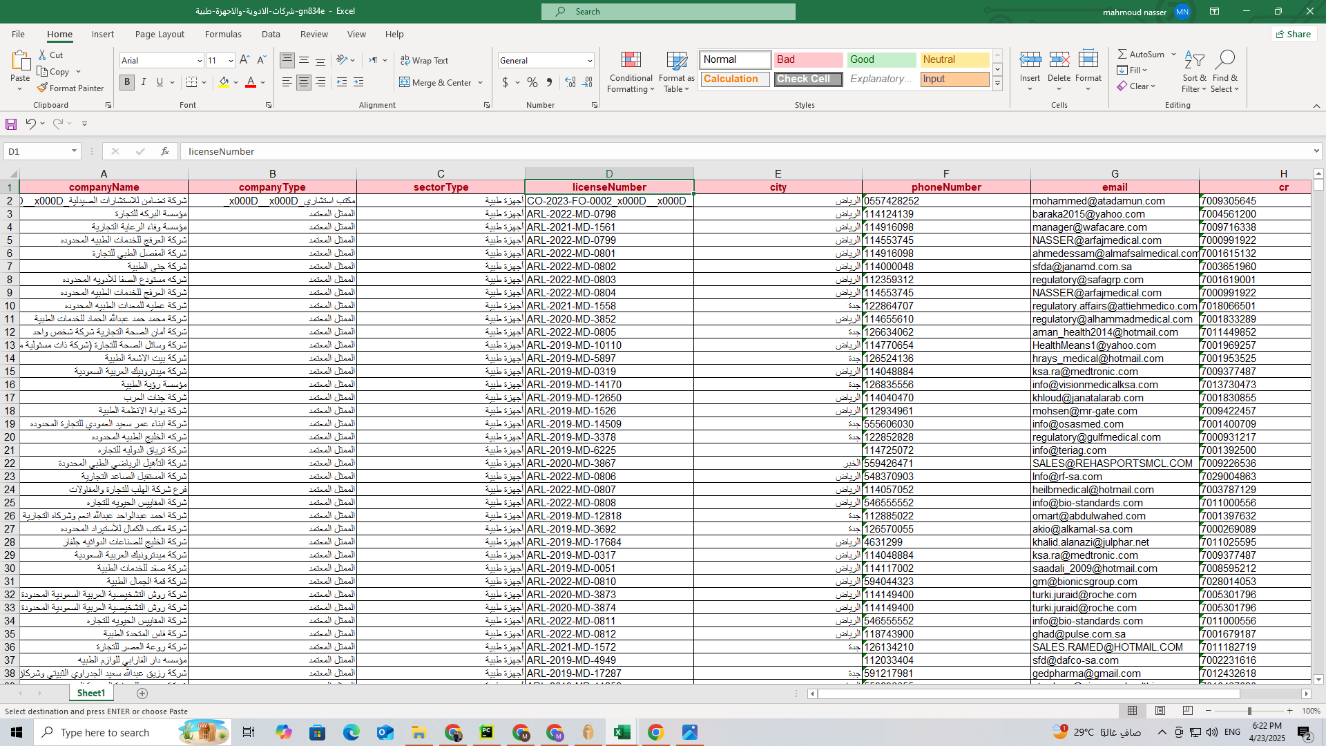 داتا شركات الادوية بالسعودية والأجهزة الطبية