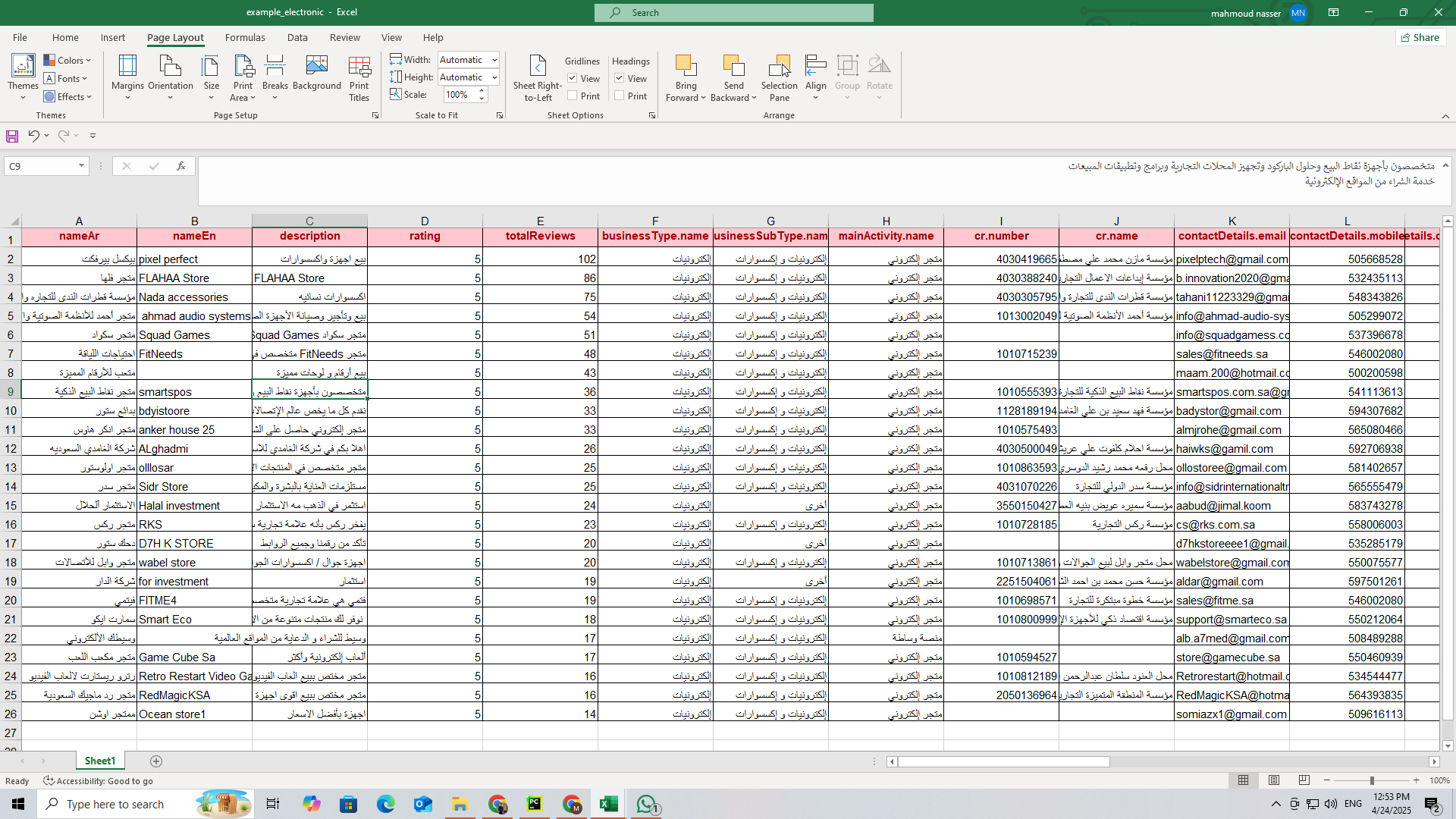 داتا لمتاجر الاجهزة الالكترونية في السعودية