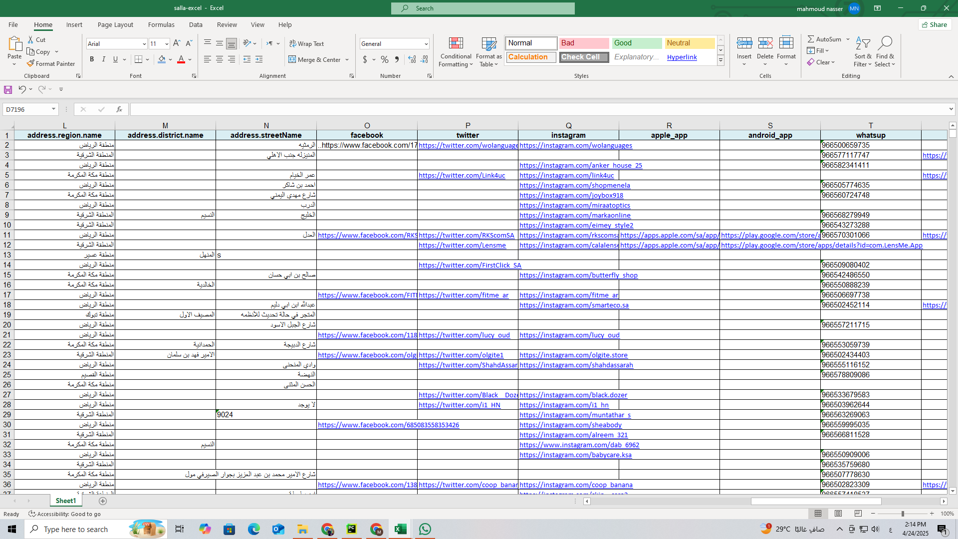 داتا لمتاجر منصة سلة في السعودية