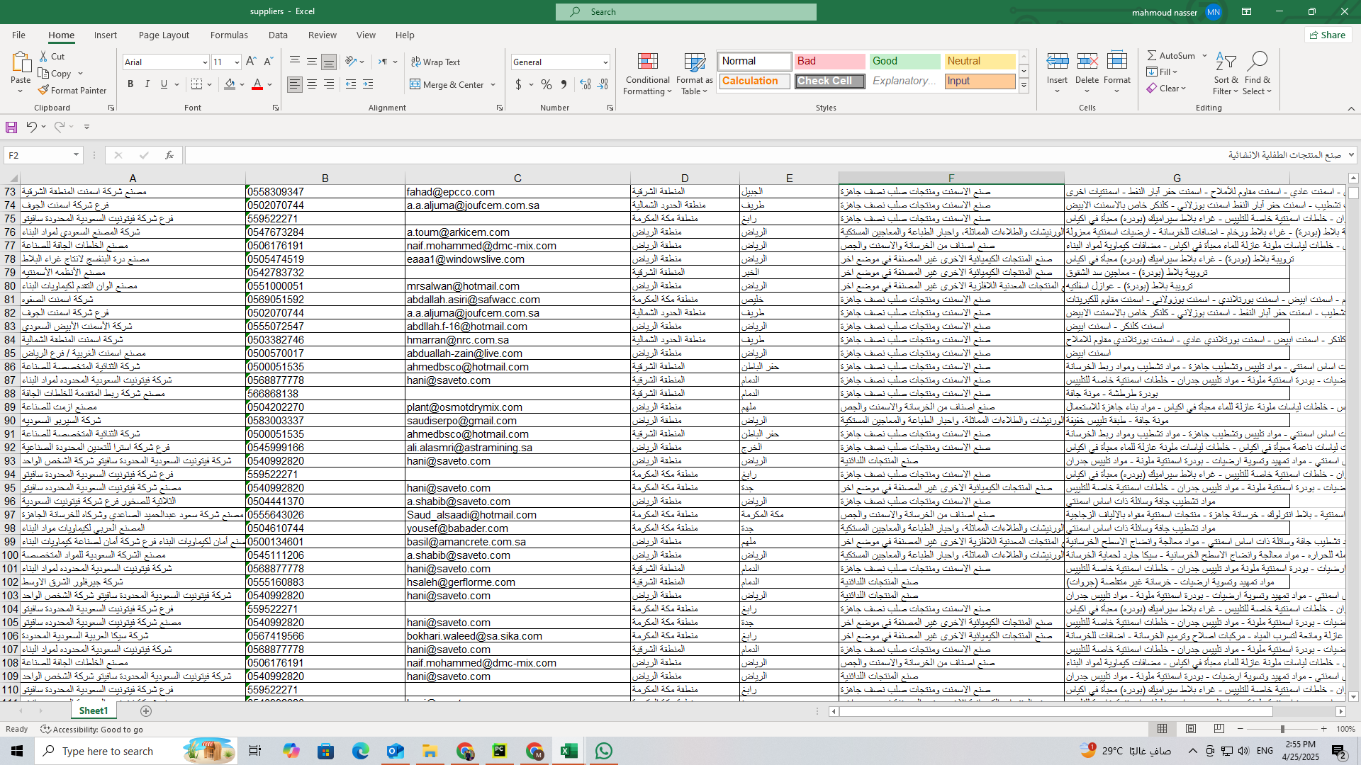 داتا شركات المقاولات في الامارات
