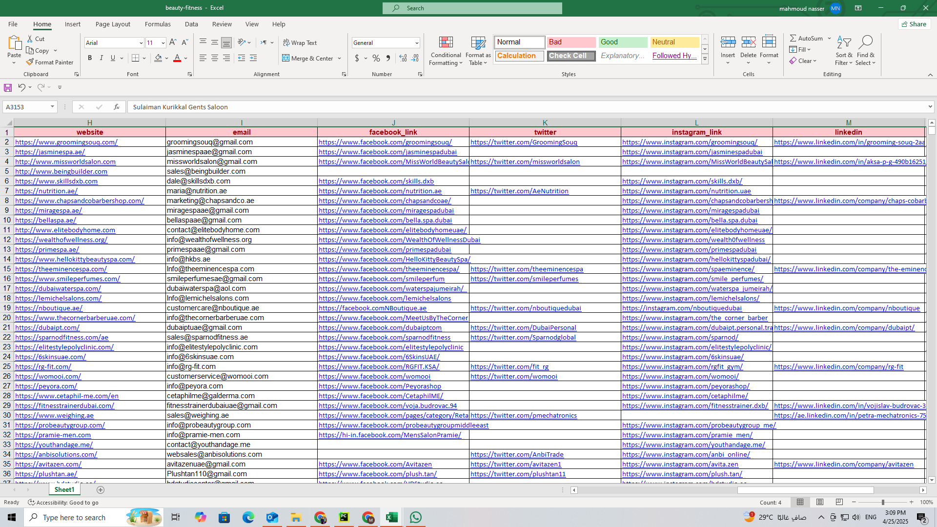 داتا مراكز التجميل في الامارات
